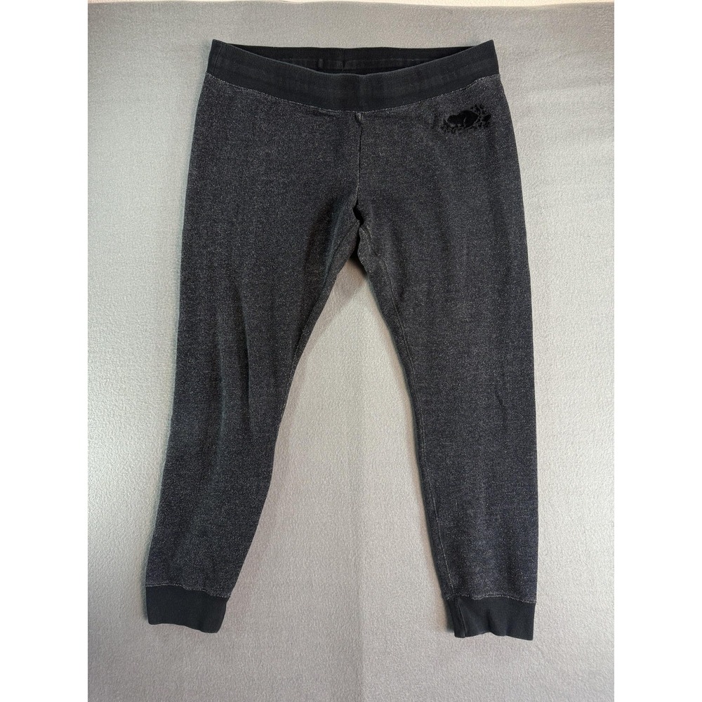 Roots‎ Jogger Pants Mens XL Gray French Terry Elastic Waist Tapered Cuffs